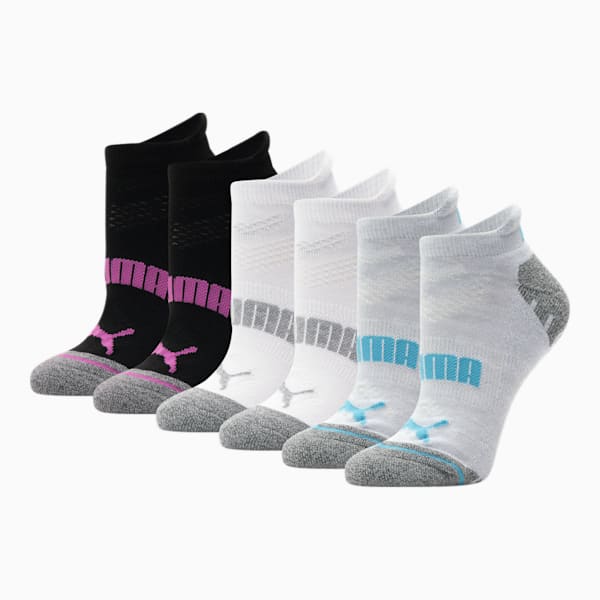 Calcetines para mujer de media felpa y corte bajo [3 pares], GREY / BLUE, extralarge